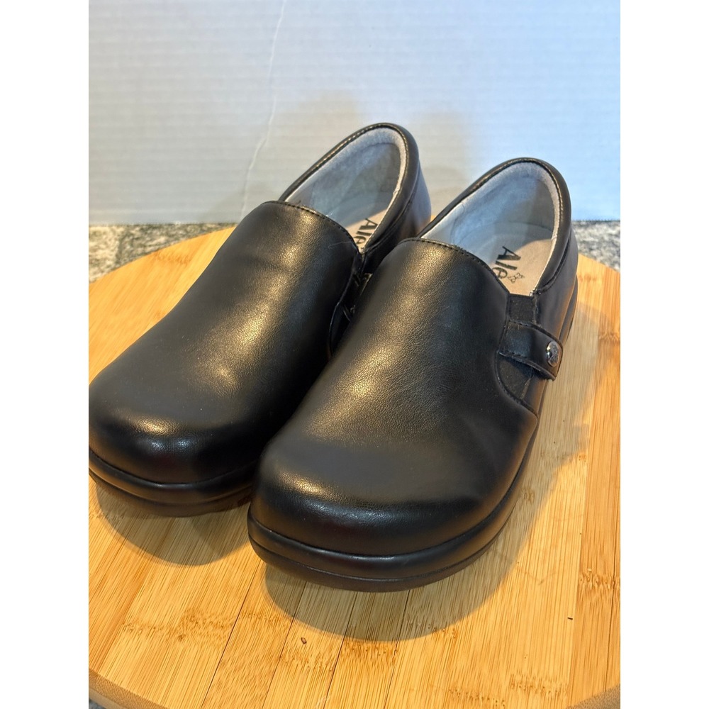 Alegria Women's Black Leather Slip‎ On Clog Shoes Comfort Size 38 SKU88